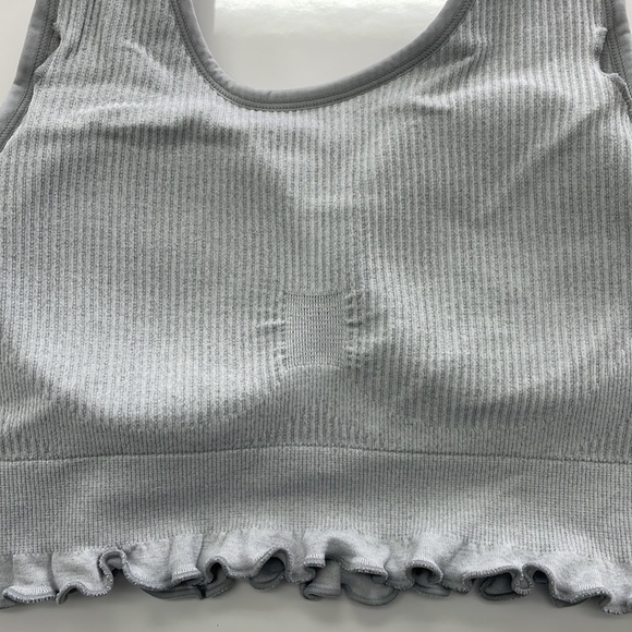 New Ruffle Edge Bralette in Heather Grey - Picture 11 of 12